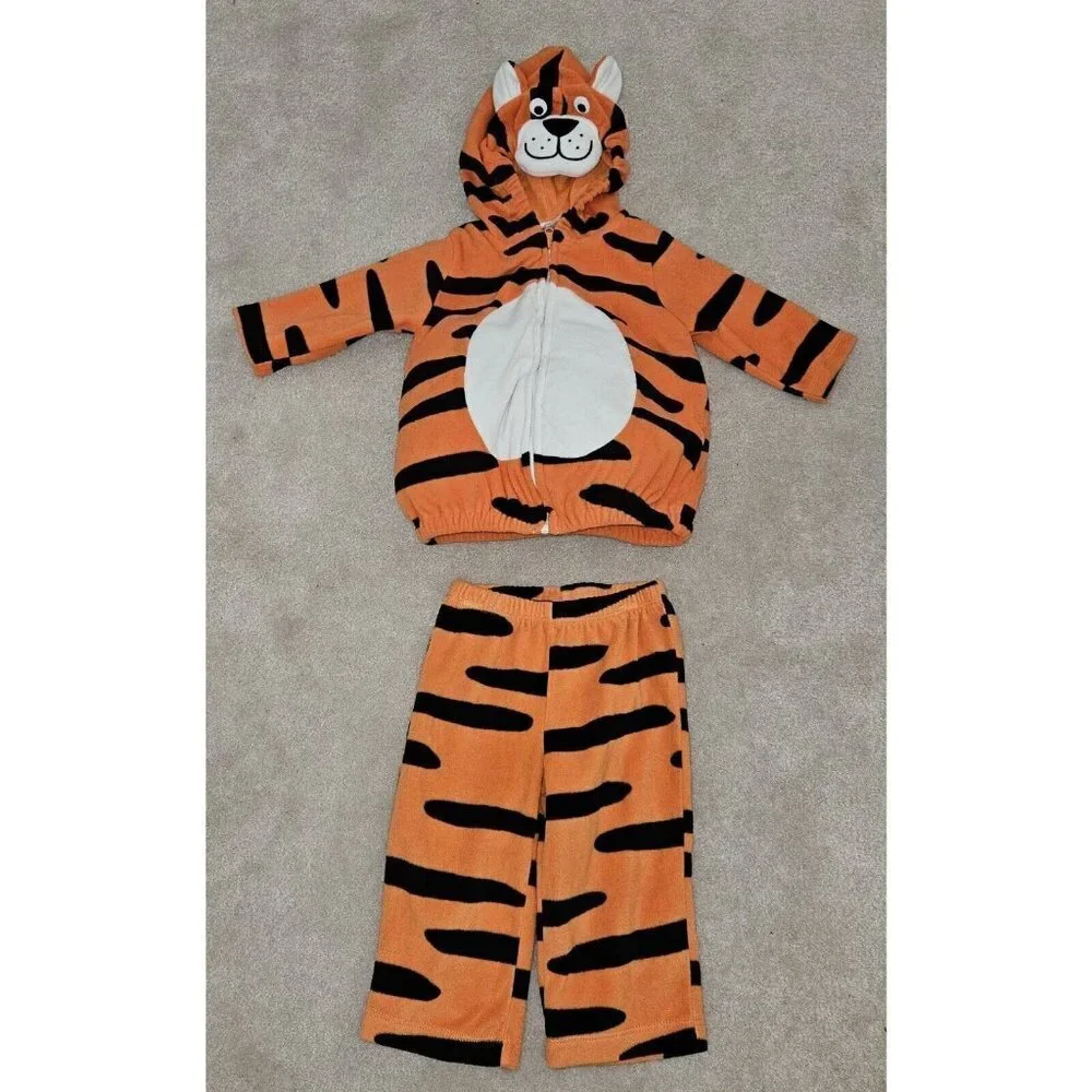 Carter's Orange Tiger Halloween Costume Baby 3-6 Months Jacket 6-9 Months Pants